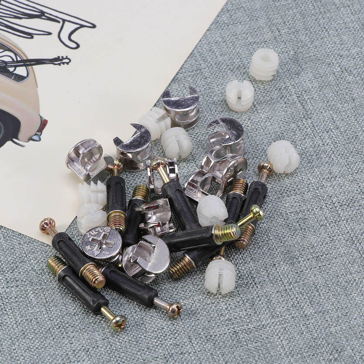Furniture Hardware Threaded Inserts - 10Sets Furniture Side Connecting Hardware Cam