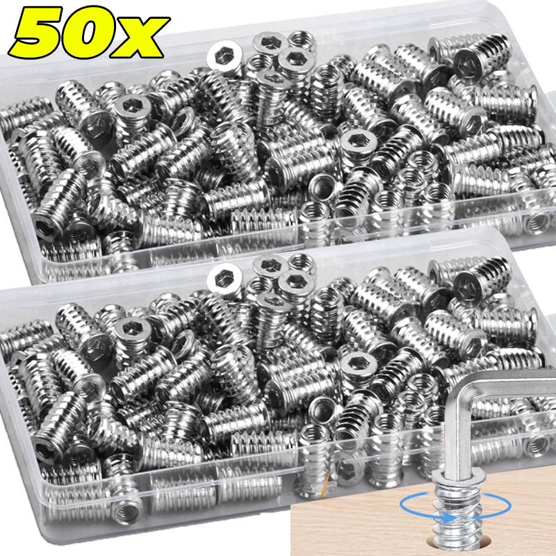 10/50x Threaded Inserts Wood I - Furniture Hardware Threaded Inserts のレビューと価格