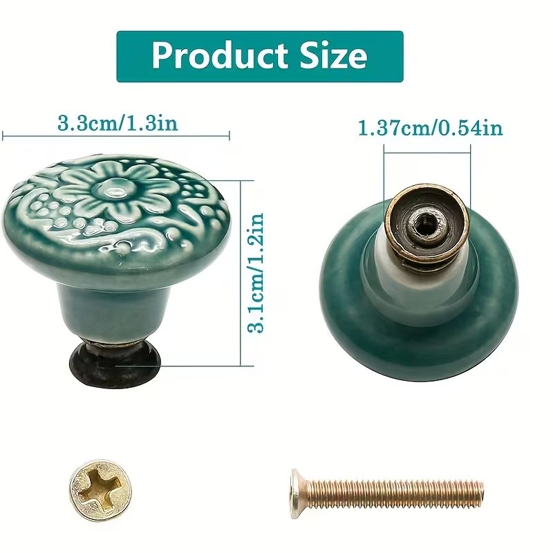 12pcs Ceramic Cabinet Knobs, F - Furniture Hardware Latch のレビューと価格