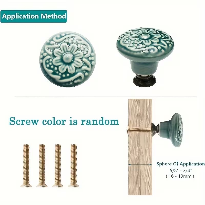 12pcs Ceramic Cabinet Knobs, F - Furniture Hardware Latch のレビューと価格
