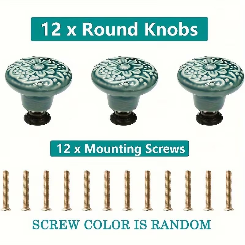 12pcs Ceramic Cabinet Knobs, F - Furniture Hardware Latch のレビューと価格
