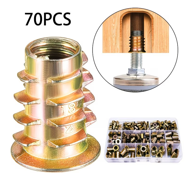 70pcs Threaded Insert Nut E-nu - Furniture Hardware Threaded Inserts のレビューと価格