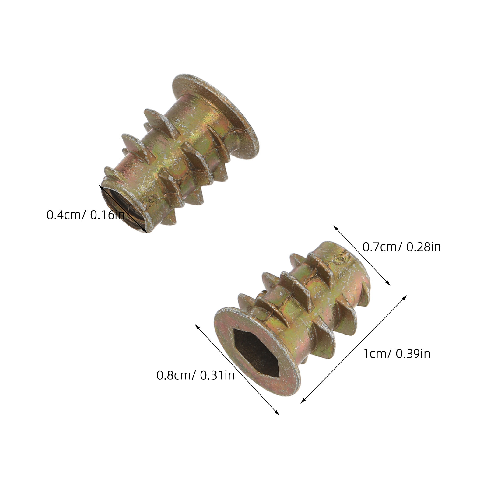 200Pcs M4x10mm Zinc Alloy Hex  - Furniture Hardware Threaded Inserts のレビューと価格