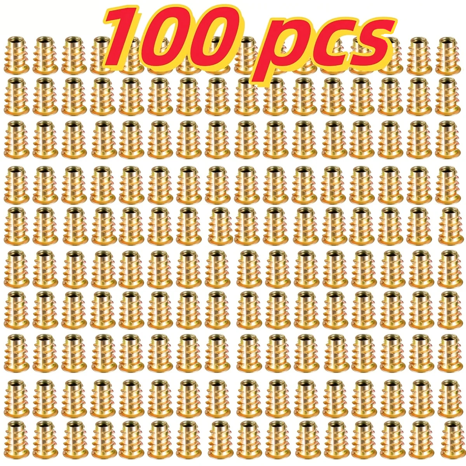 100-Pack M4/M5/M6 Threaded Ins - Furniture Hardware Threaded Inserts のレビューと価格