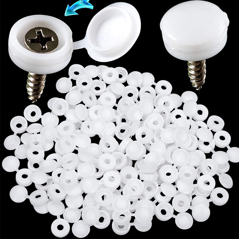 White Hinged Plastic Screw Cap - Furniture Hardware Nut のレビューと価格