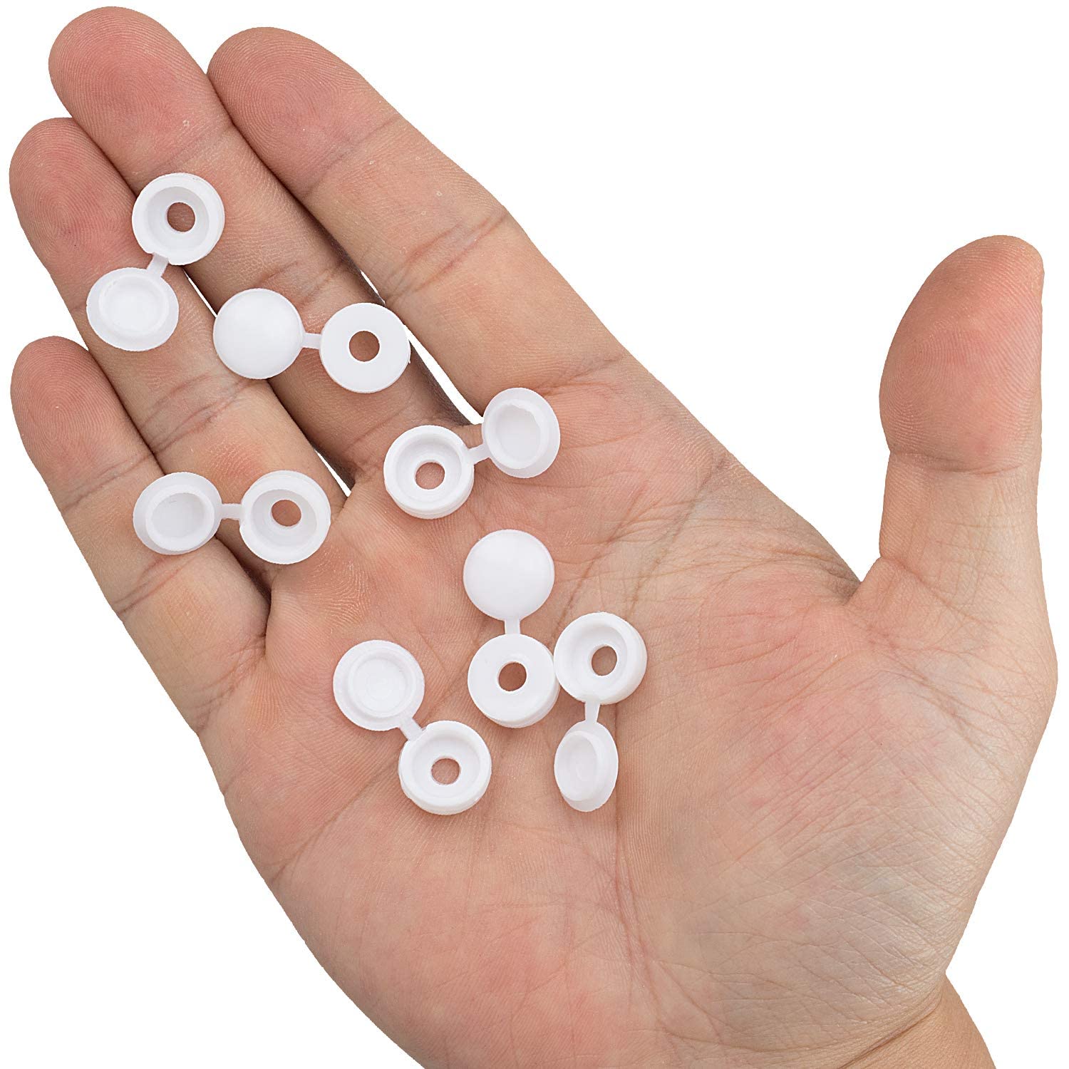 White Hinged Plastic Screw Cap - Furniture Hardware Nut のレビューと価格