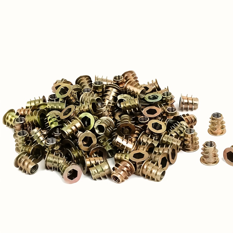 100Pcs Galvanized Alloy Thread - Furniture Hardware Threaded Inserts のレビューと価格