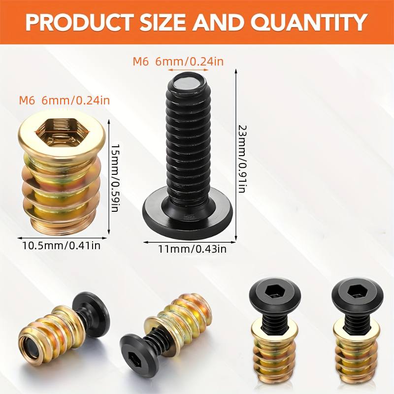 10PCS Nut Threaded Inserts Com - Furniture Hardware Nut のレビューと価格