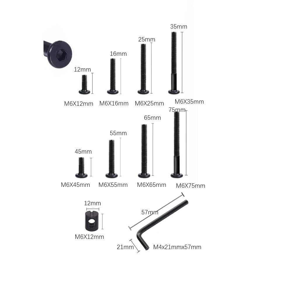 32 Set M6x12mm/16mm/25mm/35mm/ - Furniture Hardware Nut のレビューと価格