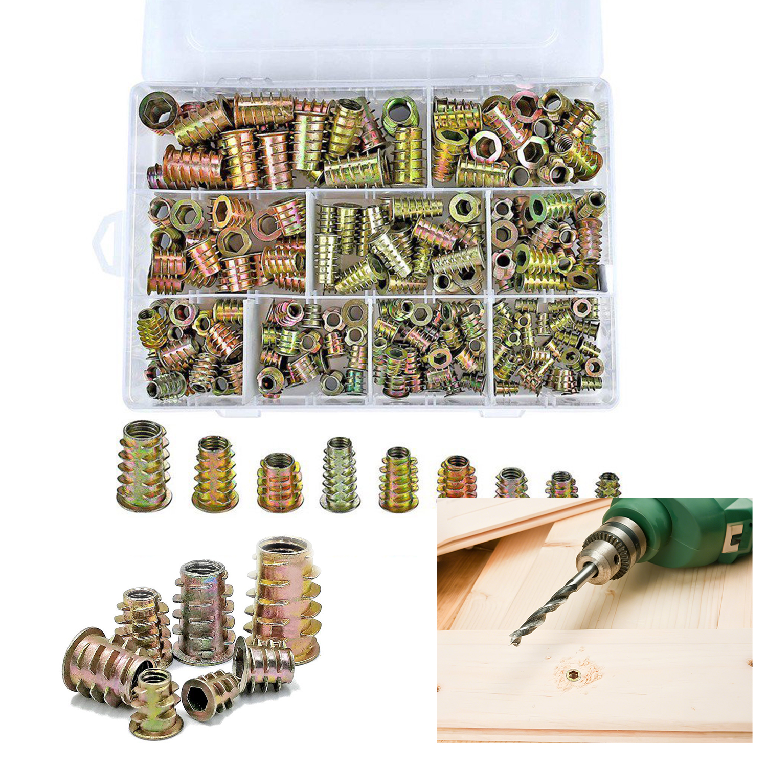 267pcs Hex Drive Threaded Inse - Furniture Hardware Threaded Inserts のレビューと価格
